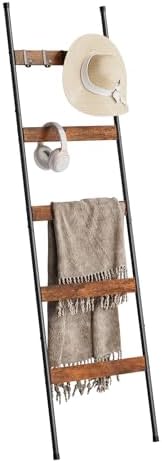 ELYKEN Blanket Ladder, 5-Tier Towel Rack, Wall-Leaning Quilt Holder by ELYKEN