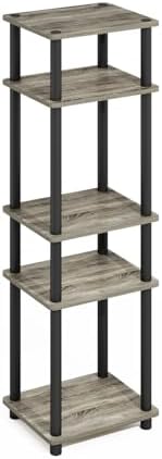 Furinno Turn-N-Tube Storage Shelves, Stackable Standing Shelf, Open Corner Shelf, for Organization and Storage, Living Room, Garage, Home Office, French Oak - Image 4