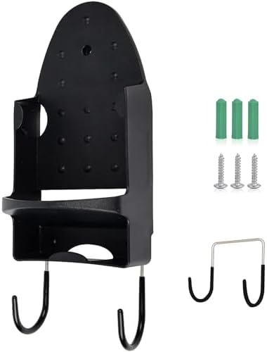 Ironing Board Hanger Wall Mount Electric Iron Holder Ironing Board Rack Household Bathroom Shelf - for Max 5 inch Width - Black by Oranlife