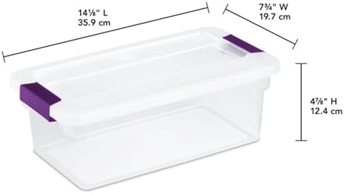 Sterilite ClearView Latch Boxes, Storage Bins with Lids, 6 Quart, 12-Pack - Image 2