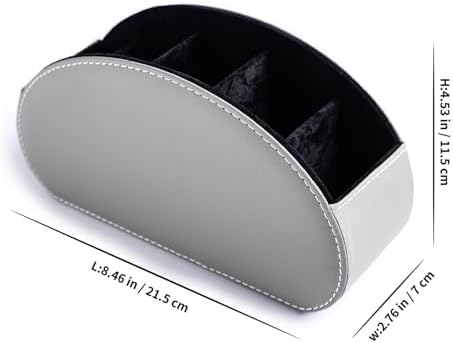 Remote Control Holders Organizer Box with 5 Compartment PU Leather Caddy - Image 2