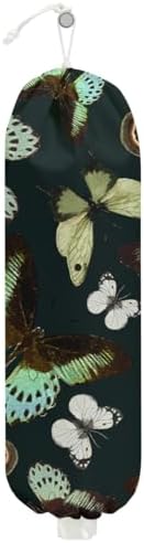Butterflies Plastic Bag Holder, Wall Mount Grocery Bag Holder, Storage bags by Unknown