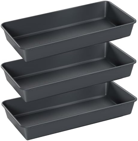 3PCS Large Plastic Drawer Organizer Tray, 12" X 6" Desk Organizers Bins Set by Kutesna