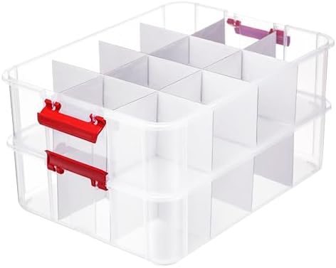Tribello 2-Layer Christmas Ornament Storage Box Plastic - 24 Compartment Cchristmas Decoration Storage Box - Image 3