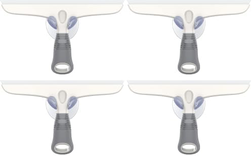 MR.SIGA Silicone Squeegee for Shower Doors, 10 inch, White & Gray, 4 Pack by MRSIGA