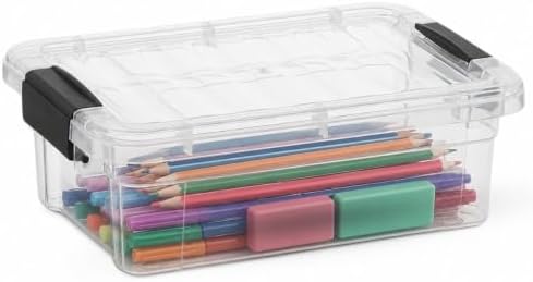 Superio 1.27 Quart Clear Plastic Storage Containers with Lids, Stackable Organizer Bins, BPA-Free Storage Boxes for Home, Office, Dorm & Classroom, 1 Pack by Superio