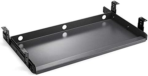 Keyboard Tray Under Desk Heavy-Duty Metal Slide-Out Platform Drawer Tray (White) - Image 4