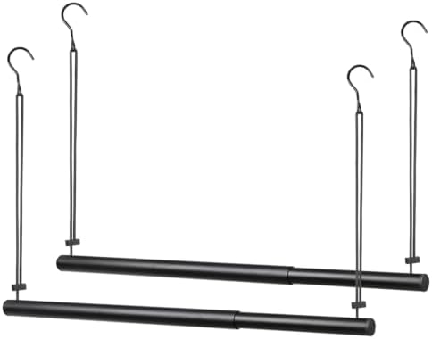 BaiNong Adjustable Closet Hanging Rod 17-30" Black 2 Pack by BaiNong