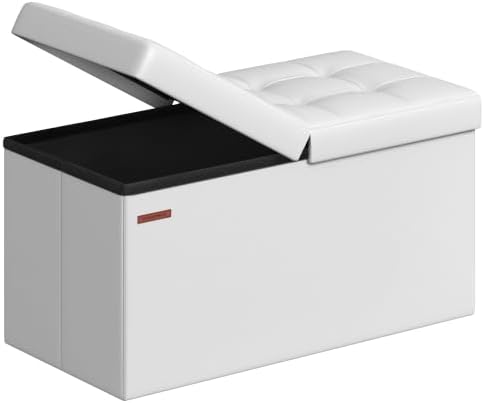 SONGMICS 30 Inches Folding Storage Ottoman Bench with Flipping Lid by SONGMICS