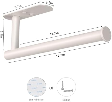 VAEHOLD Adhesive Paper Towel Holder Under Cabinet Wall Mount for Kitchen Paper Towel, Paper Towel Roll Holder Stick to Wall, Stainless Steel - Brown, 2 Pack - Image 5