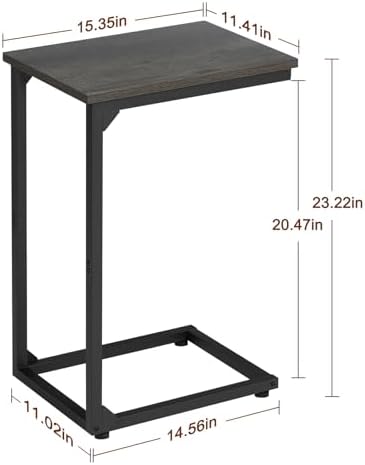 AMHANCIBLE C Shaped End Table Set of 2, Couch Side Table that Slide Under - Image 3