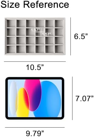 Frebeauty 24 Grid Earring Organizer,Velvet Jewelry Tray for Drawer - Image 3