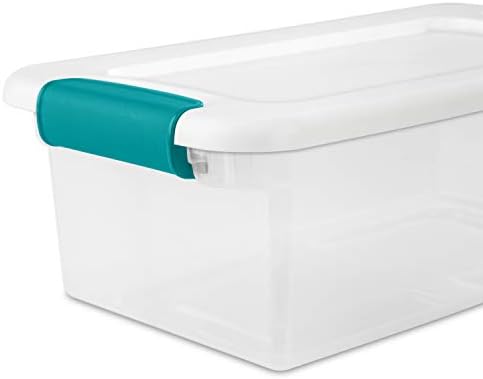 Sterilite 6 Quart Latching Box, Small Clear Plastic Storage, White, 12 Pack - Image 5