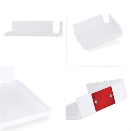9" Small Corner Shelf Mount, Adhesive & Screw in, for Speakers, Cameras, Baby Monitors, Plants, Books Electronics, Collectibles & More, Floating Shelves (White) by Brainwavz - Image 7