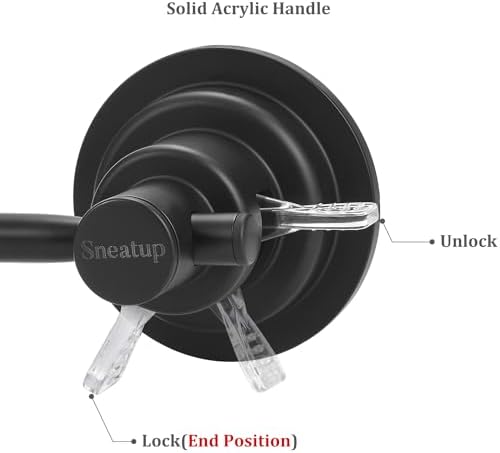 Sneatup Suction Cup Extendable 17-29" Stainless Steel Towel Bar (Matte Black) - Image 3