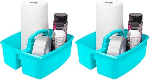 Storex Industries 13" x 11" x 6.375" Large Caddy, Teal (Pack of 2) by Storex