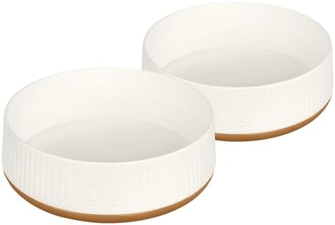 Harry Barker Large Modern Dog Bowls, 2-Pack Eco-Friendly Plastic Pet Food & Water Bowls, Non-Slip Base, Dishwasher Safe, BPA-Free, Neutral Design, Holds 9 Cups Each by HarryBarker