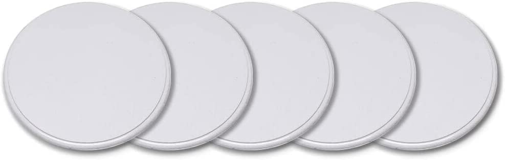 5 Pack Door Bumpers for Wall – 3 Inch Door Knob Wall Protector, Self Adhesive Peel and Stick Door Stopper, Cabinet Door Bumper Pad, Prevents Wall Damage, White by Litepak