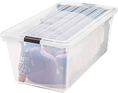 IRIS USA 91 Qt Stackable Storage Bins with Lids, Clear - Image 2