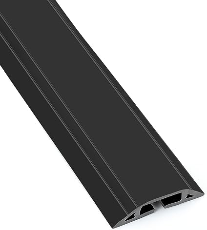 Eapele 6.5 ft Floor Cord Cover Heavy Duty Cable Protector, Easy to Unroll, Prevent Trip Hazard for Home Office or Outdoor Settings (Black) by Eapele