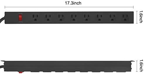 HHSOET Heavy Duty Long 8 Outlets, 14AWG Extension Cord, Black, 6FT, 4 - Image 2