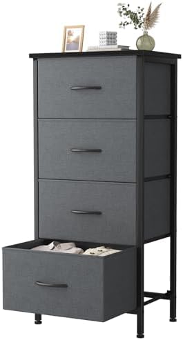 Sweetcrispy Dresser for Bedroom, 4 Drawer Storage Cabinet, Tall Nightstand by Sweetcrispy