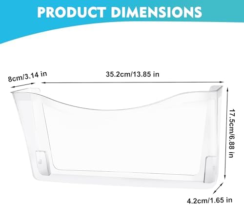 EASEPRES 6 Pack Clear Single Pocket Hanging File Organizer, Plastic Wall Mount Paper Mails Magazines Holder, Mounted Folder Bins for Office School and Home, 13.85x3.14x6.88 inches - Image 2