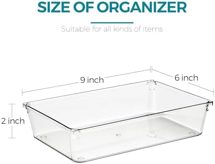4 Pack Drawer Organizers, 6"X 9" Clear Acrylic Storage Bins - Image 2