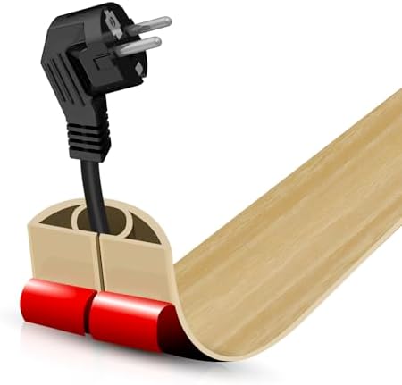 Floor Cord Cover Self Adhesive Cord Hider,3.3FT Cable Management, Extension Strip Protector for Wires, Prevent Cable Trips for Offices, Gyms, Exhibitions Cavity:0.39"(W) x0.27(H) WoodLightyellow by DBHXXMB-HH