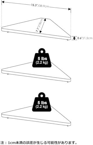 Furinno Rossi Triangle Corner Floating Shelves, Wall Mount Display Shelf, Amber Pine, Set of 3 (Pack of 2) - Image 3