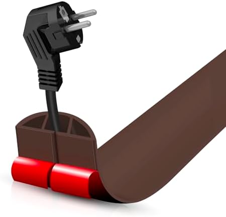 Floor Cord Cover Self Adhesive Cord Hider,3.3FT Cable Management, Extension Strip Protector for Wires, Prevent Cable Trips for Offices, Gyms, Exhibitions Cavity:0.39"(W) x 0.27"(H) Coffee by DBHXXMB-HH