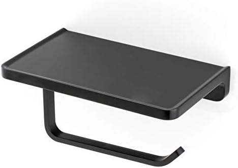 Linkaa Toilet Paper Holder with Phone Shelf,Black Toilet Tissue Dispenser by LinkaaInc