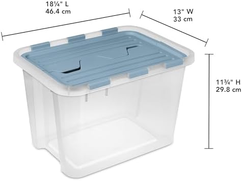 Sterilite Hinged Lid Storage Box Plastic Container, 30 Quart, 24-Pack - Image 2