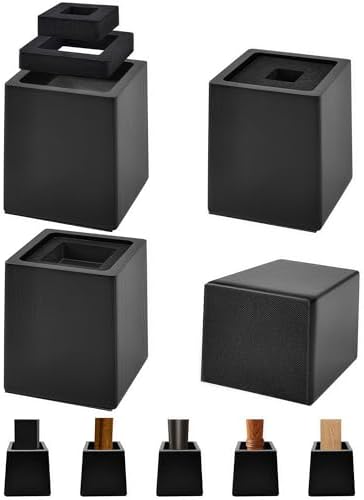 Wooden Bed Risers 5 Inch Heavy Duty, Support 2500 lbs, Black by OYMVEKIK