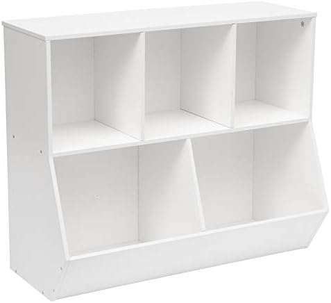 HOOBRO Kids Bookshelf, Bookcase Footboard, Toy Storage Cubby, Children's Toy Shelf, 35.4" L Storage Cabinet, Fit for Children's Room, Playroom, Hallway, Kindergarten, White WT32CW01 by HOOBRO