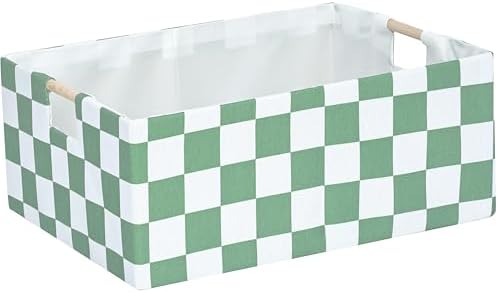 Storage Bin for Shelves Rectangle Closet Baskets Foldable Box with Handles, Gray Storage Bins, Storage Boxes for Home Office Car Dormroom by FUULOXE