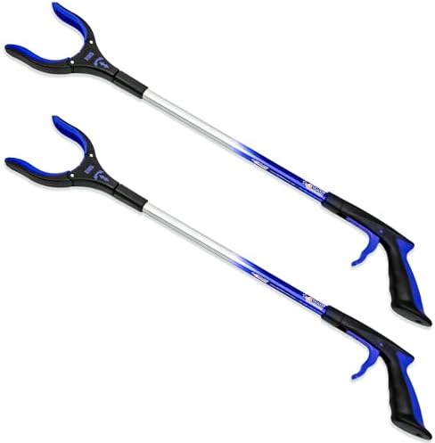 RMS 2-Pack 32 Inch Extra Long Grabbers Reachers with Rotating Jaw (Blue) by RMS