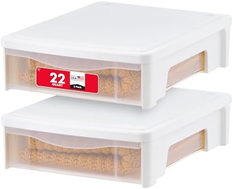 IRIS USA 2-Pack, 22 Qt. Under Bed Storage Bin with Sliding Drawer, White by Unknown
