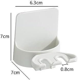 2 PCS Self-Adhesive Toothbrush Holders Wall Mounted, Water Proof Toothbrush Hook, 3 in 1 with Toothbrush Hanger Toothpaste Holder and Gargle Cup Holder for Bathroom Shower (White) - Image 2