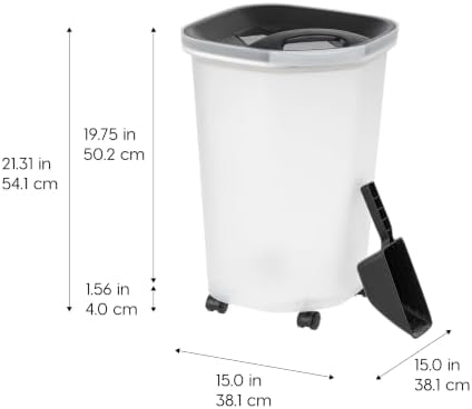 IRIS USA Dog Food Storage Container, Up to 25 lbs, Black, Made in USA - Image 3