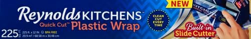 Reynolds Kitchens Clear Plastic Wrap, Built-In Slide Cutter, 225 Sq Ft (Pack of 12) - Image 2