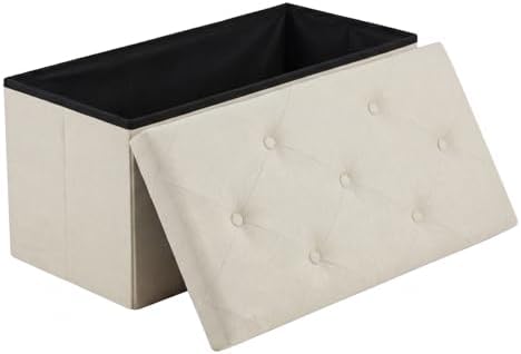DUMOS 30 Inch Foldable Storage Ottoman Bench, Large Ottoman with Storage by DumosLifestyle