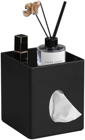 PU Leather Tissue Box Cover Square Tissue Box Holder Tissue Holder by Cretkhp