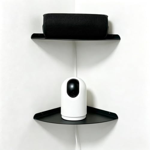 Small Tiny Metal Floating Corner Shelves, 7 x 7 x 0.6 Inches，1pcs, Black - Image 6