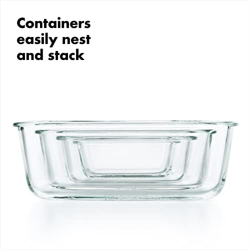 OXO Glass Food Storage Container, Rectangle, 1.6 Cup | Smart Seal | Leakproof | Pack of 2 - Image 5