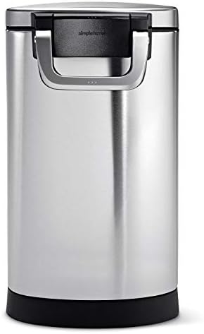 simplehuman Medium Pet Food Storage Container, Holds 25-29 lb / 11-13 kg of Dry Dog Food, Cat Food, or Bird Seed, Airtight Lock-Tight Lid with Magnetic Scoop, BPA-Free, Brushed Stainless Steel - Image 3