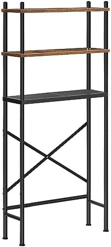 HOOBRO Over the Toilet Storage, 3-Tier Over Toilet Bathroom Organizer, Freestanding Above Toilet Shelf with Adjustable Feet, Space Saving, Easy Assembly, Rustic Brown and Black BF63TS01 by HOOBRO