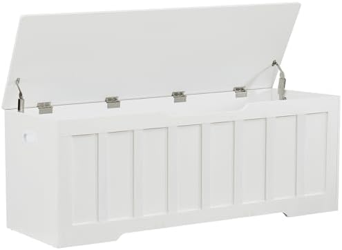 VANKILEY 51.2" Storage Chest Extra Large,Wooden Storage Bench,White by Unknown