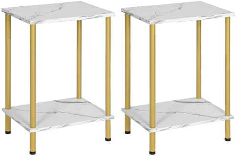 HOOBRO End Tables Set of 2, Small Side Tables, Nightstands for Small Spaces by HOOBRO