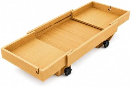 MinBoo Expandable Bamboo Bedside Shelf – Sliding Clip-On Nightstand for Bunk Beds (Fits up to 2.36" Rails), Space-Saving Floating Bed Tray with Cable Slots and Hanging Hooks (Natural Wood) by MinBoo